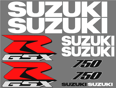 Suzuki 750 GSXR Decal Set 2000 Style