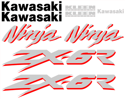 Kawasaki ZX-6R Full Decal Set 2001 Style B