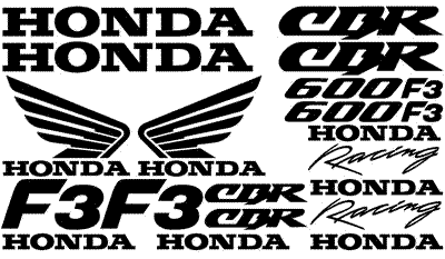 Honda F3 Full 17 Decal Set
