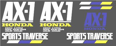 Honda AX-1 250 1989 Decal Set
