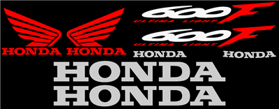 Honda CBR 600F 2000 Model Full Decal Set A