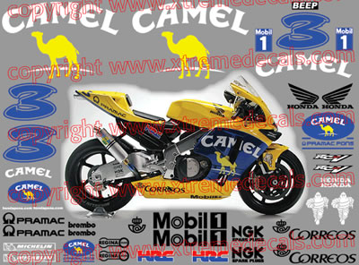 Honda Camel MotoGP 2003 Race Decal Set