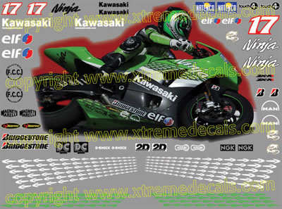 Kawasaki ZX RR Ninja Race Decal Set  2006 Style