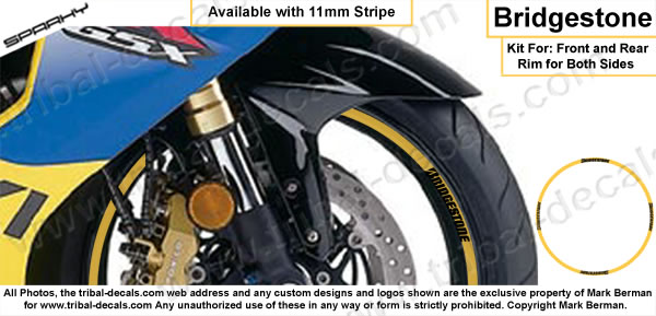 Wheel Rim Decal Kit Bridgestone