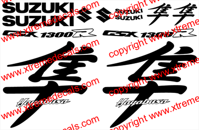 Suzuki Hayabusa Decal kit New Style One Colour Hollow