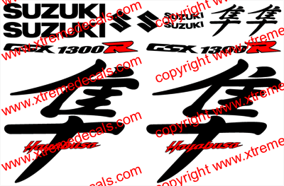 Suzuki Hayabusa Decal kit New Style Two Colour Hollow