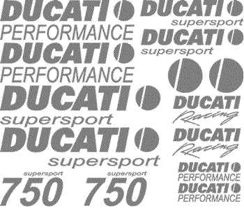 Ducati  750 Supersport 14 Decal Set for Pocket Bike - Mini Moto