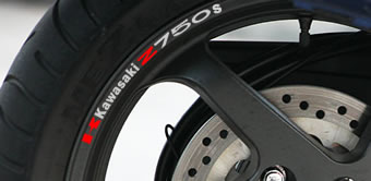 Kawasaki Z750s Rim Decal set