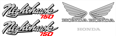 Honda Nighthawk 750 Decal Set 1992 Style